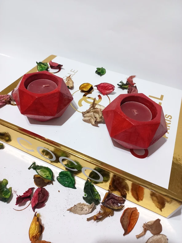 KÜÇÜK ALTIGEN İKİLİ MUMLUK RANDOM - Resim 4