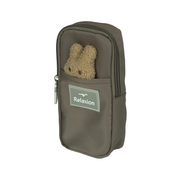 Relaxion Yeni Sezon, Kalemlikli, Gri-Kahverengi İthal Premium Okul Sırt Çantası (1515) - Resim 4