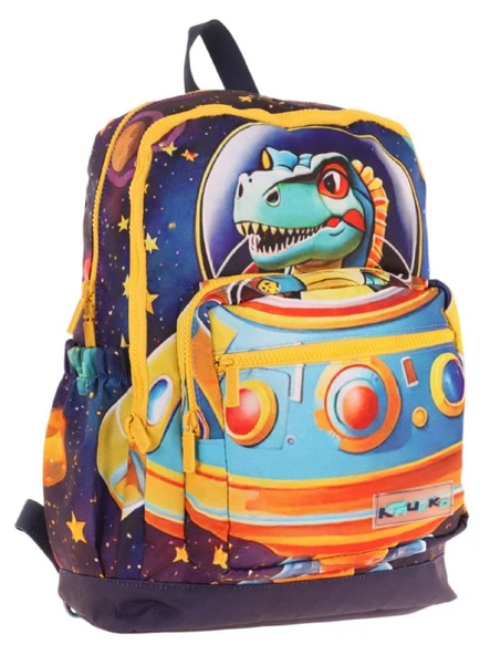 Kaukko Dört Bölmeli (Erkek Çocuk - Mavi Sarı - Astrnot Dinazor) - İlkokul Okul Sırt Çantası - L5273 ürün görseli