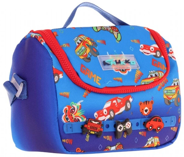 Kaukko Kids Isı Yalıtımlı, Silikon Aksesuarlı Beslenme Çantası - Mavi Kırmızı - Erkek Çocuk - L7258 ürün görseli