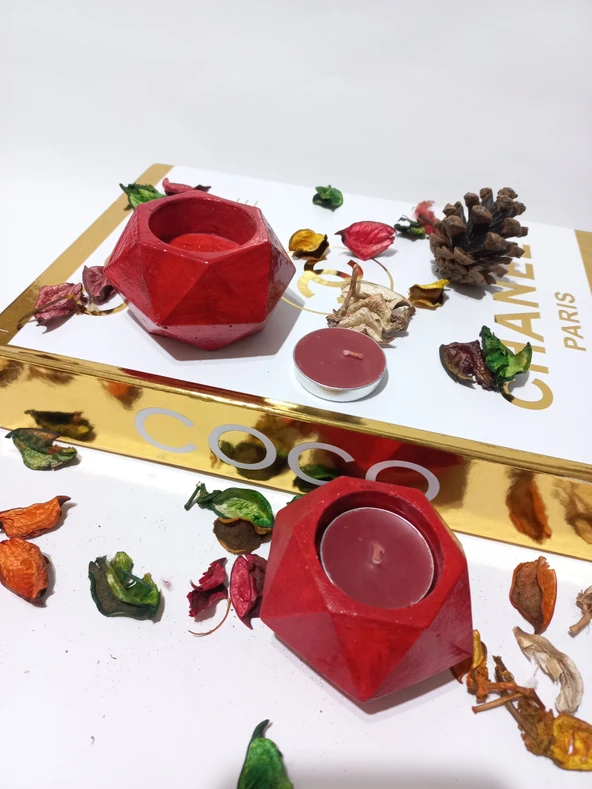 KÜÇÜK ALTIGEN İKİLİ MUMLUK RANDOM ürün görseli