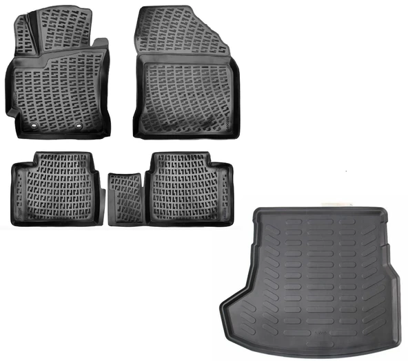 Toyota Corolla 2013-2018 Uyumlu Havuzlu Paspas + Bagaj Havuzu Set