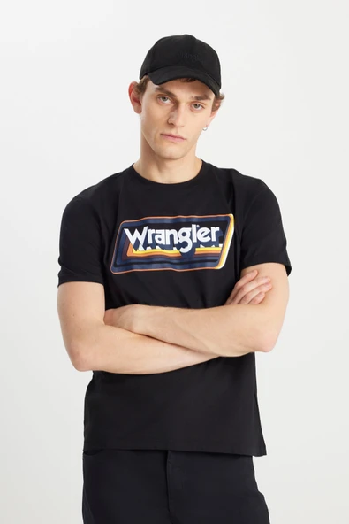 Wrangler Siyah Erkek Bisiklet Yaka Regular Fit T-Shirt W753EE001 SİYAH ürün görseli 1