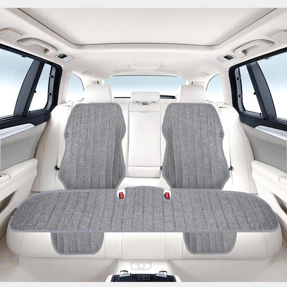 Bod Tesla Model Y Juniper Keten Koltuk Koruyucu Kılıf Cepli Gri 2025-Sonrası - Resim 2