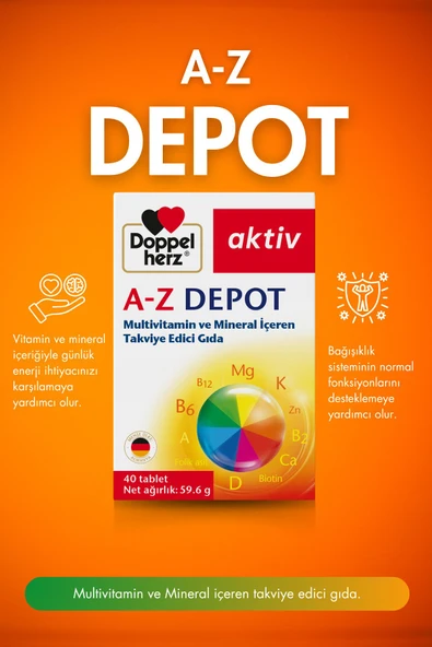 Doppelherz A-Z Depot Multivitamin 40 Tablet - Resim 2