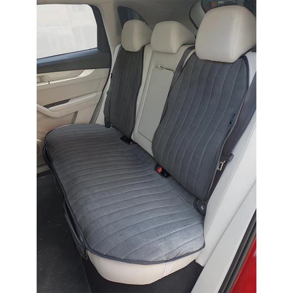 Bod Tesla Model Y Juniper Tay Tüyü Cepli Koltuk Koruyucu Kılıf İyon Serisi Füme 2025-Sonrası - Resim 2