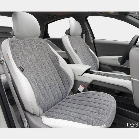 Bod Tesla Model Y Juniper Keten Koltuk Koruyucu Kılıf Cepli Gri 2025-Sonrası - Resim 3