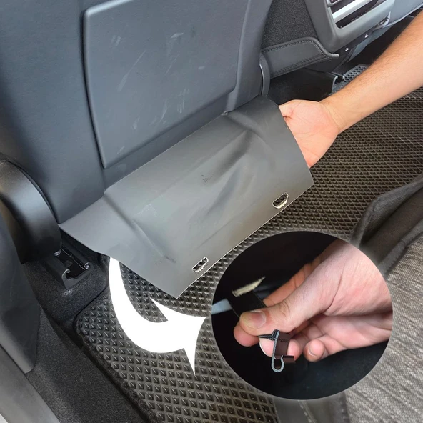 Bod Tesla Model Y Juniper Keten Koltuk Koruyucu Kılıf Cepli Siyah 2025-Sonrası - Resim 4