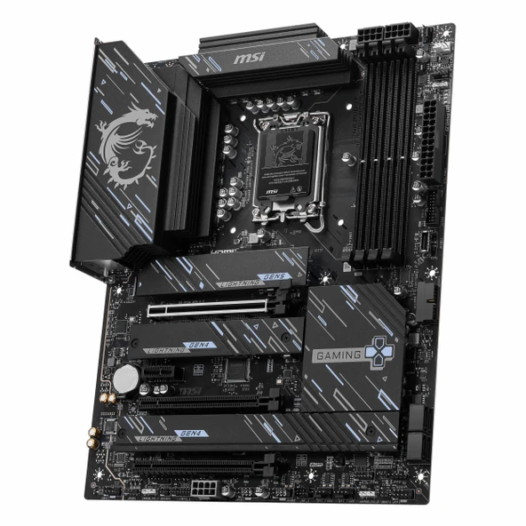 MSI Z890 Gaming Plus WiFi DDR5 (9200MHz)OC M.2 HDMI/DP/USB-C PCIe 5.0 1851P ATX Anakart - Resim 3