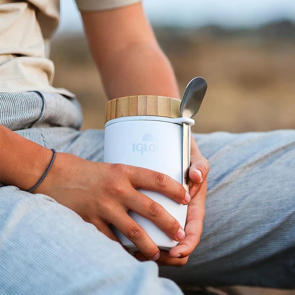 Igloo Bamboo Yemek Termosu 500ml-BEYAZ - Resim 4