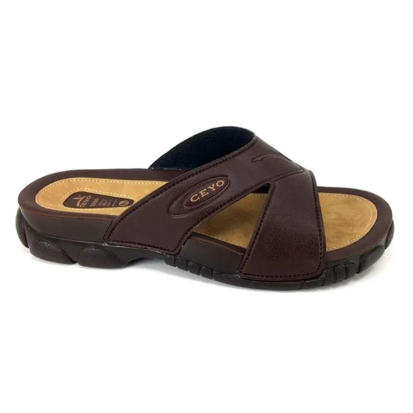 Ceyo 3200 1 Anatomik Erkek Terlik Kahverengi - Resim 2