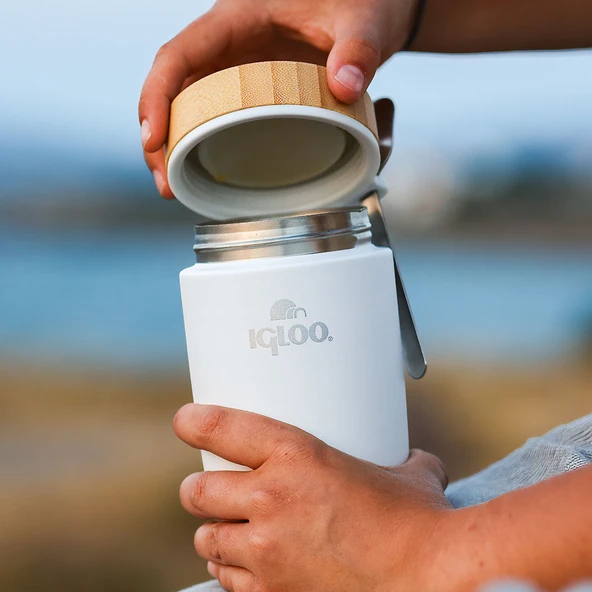 Igloo Bamboo Yemek Termosu 500ml-BEYAZ - Resim 5