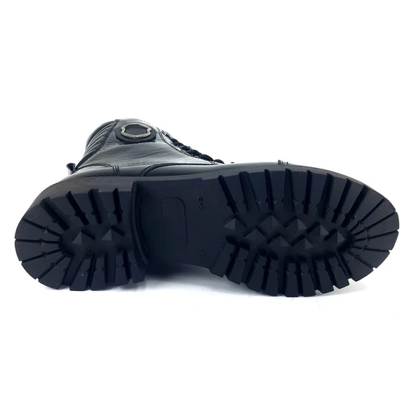 Albini 30721 23KB Kadın Günlük Bot Siyah Kırışık Rugan - Resim 4