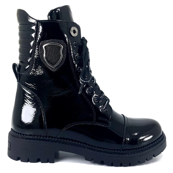 Albini 30721 23KB Kadın Günlük Bot Siyah Kırışık Rugan - Resim 2