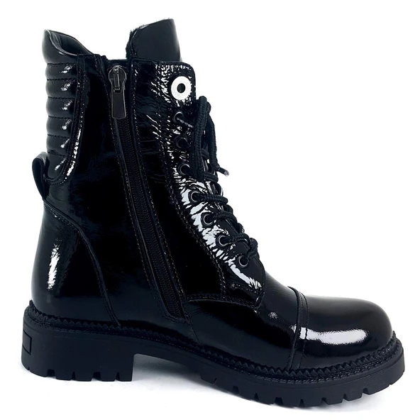 Albini 30721 23KB Kadın Günlük Bot Siyah Kırışık Rugan - Resim 3