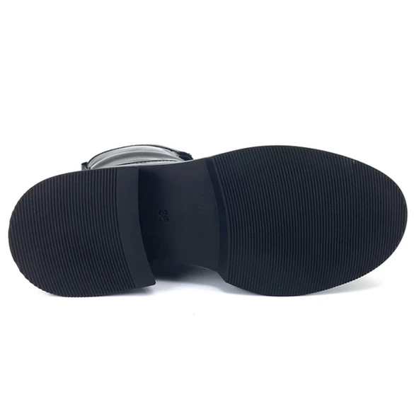 Albini 10089 Günlük Bayan Bot Siyah Kırışık Rugan - Resim 4