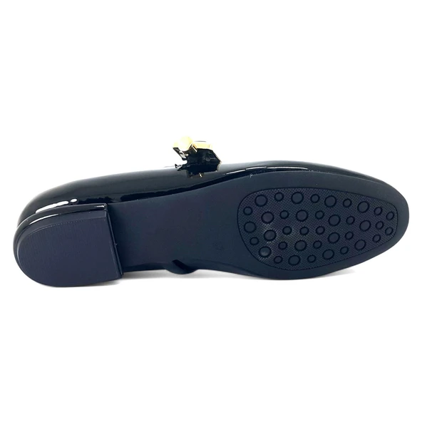 Beety 1903 25YA Kadın Günlük Babet Siyah Rugan - Resim 4