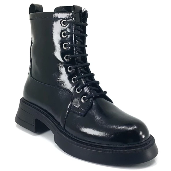 Albini 10089 Günlük Bayan Bot Siyah Kırışık Rugan ürün görseli 1