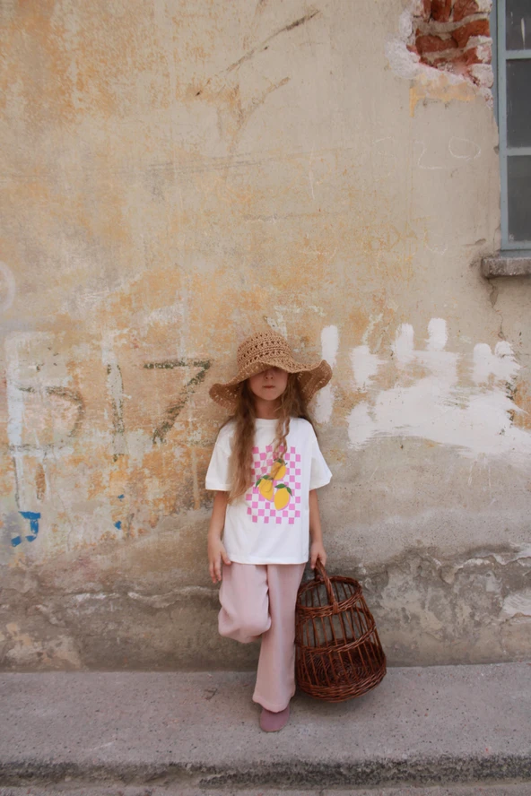 Limon Baskılı T-shirt Müslin Pantolon Takım - 1