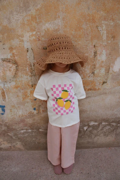 Limon Baskılı T-shirt Müslin Pantolon Takım - 2