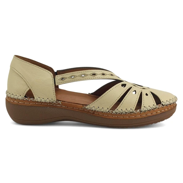 Venüs 25190245 25YS Kadın Günlük Sandalet Bej - Resim 3