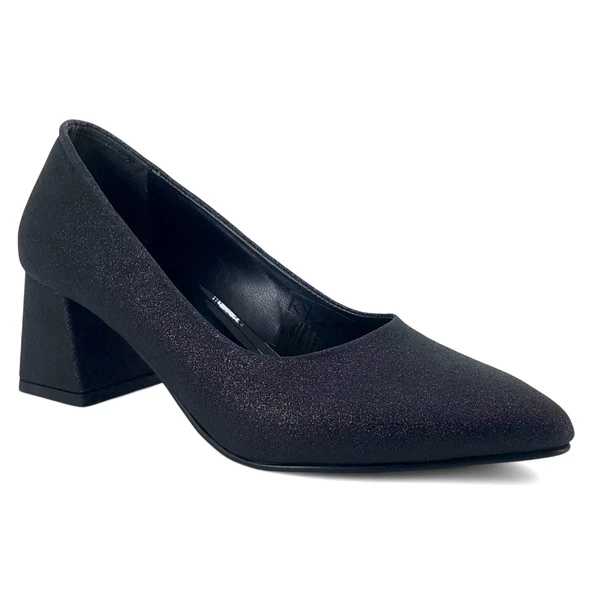 Beety 9602 25YA Kadın Abiye Ayakkabı Siyah Simli