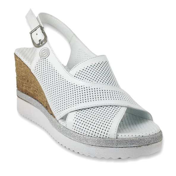 Mammamia 1430 24YS Kadın Günlük Sandalet Beyaz ürün görseli 1