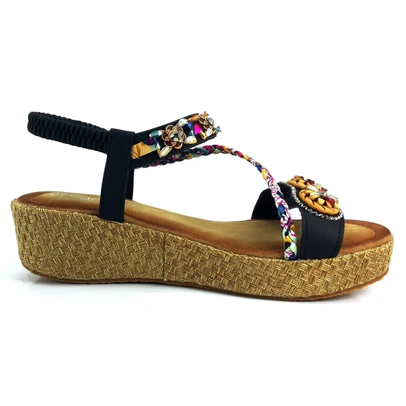 Guja 1551 24YS Kadın Günlük Sandalet Siyah - Resim 3