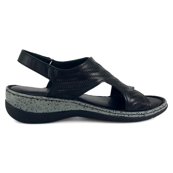 Mammamia 2880 25YS Kadın Günlük Sandalet Siyah - 3