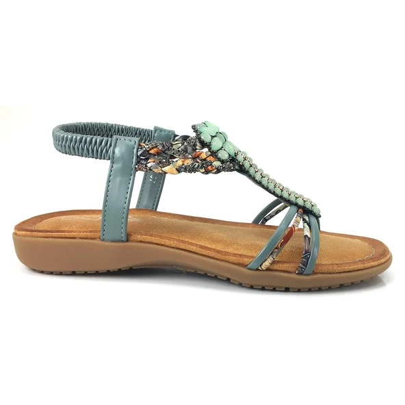 Guja 15038 24YS Kadın Günlük Sandalet Yeşil - Resim 2