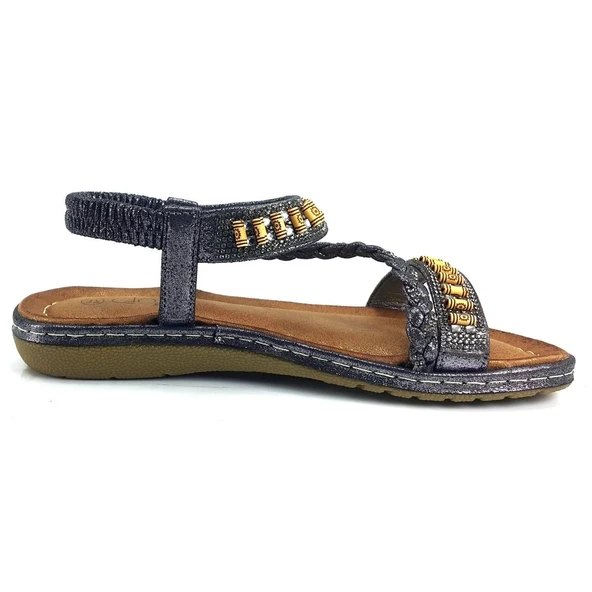 Guja 15218 24YS Kadın Günlük Sandalet Gri - Resim 3