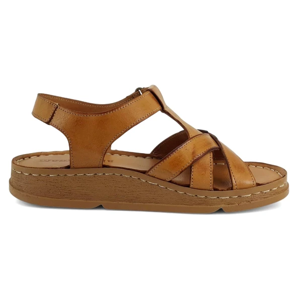 Mammamia 2440 25YS Kadın Günlük Sandalet Taba - Resim 3