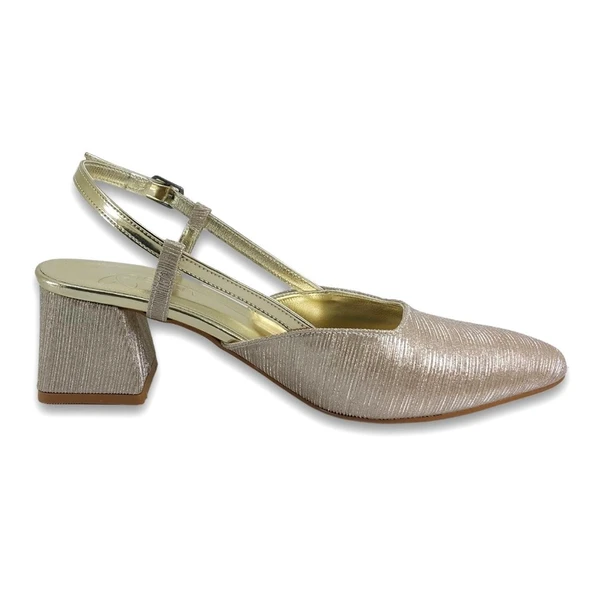 Beety 909 25YA Kadın Abiye Ayakkabı Altın - Resim 3