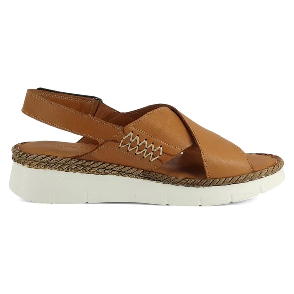 Mammamia 2515 25YS Kadın Günlük Sandalet Taba - Resim 3