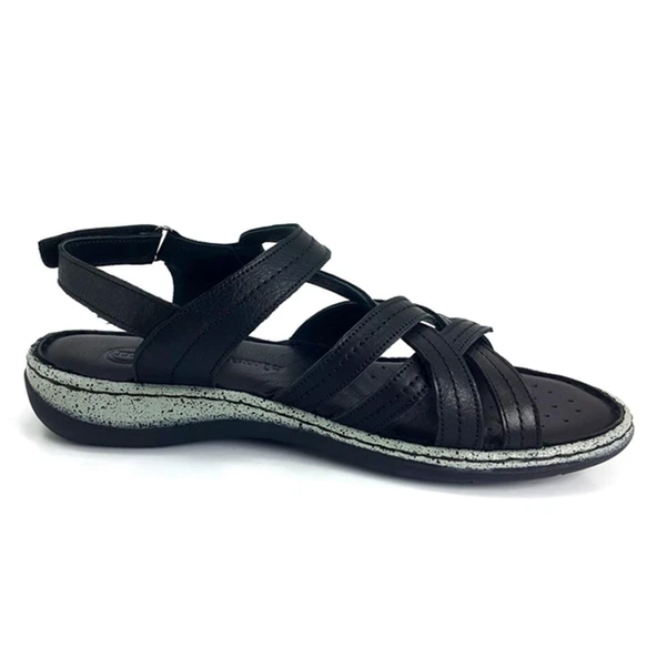 Mammamia 1065 23YS Günlük Bayan Sandalet Siyah - Resim 3