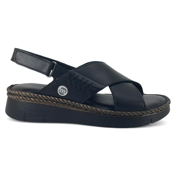 Mammamia 2515 25YS Kadın Günlük Sandalet Siyah - Resim 2