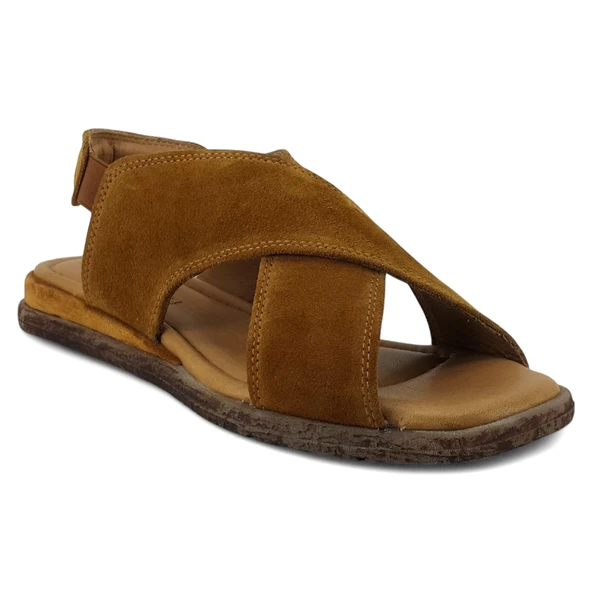 Beety 706 25YS Kadın Günlük Sandalet Taba Süet ürün görseli 1