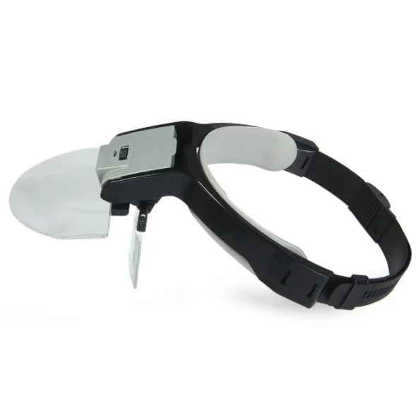 Lens Takmalı 5 Lenslı , Led Lambalı Şapka Tip Büyüteç - 4