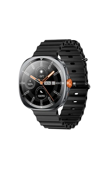 TSW2 1.43 Inç Siyah AMOLED Ekran Bluetooth 5.3 Telefon Görüşme iOS & Android Uyumlu Metal Akıllı Saat