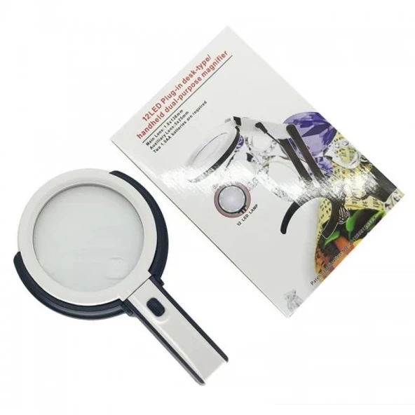 2x5x120mm 10 Ledli Masaüstü Büyüteç - 2