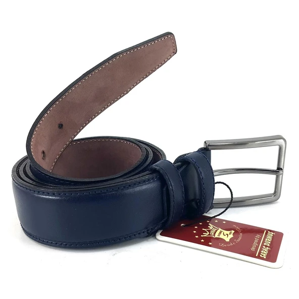Saraç 1101 24K Erkek Klasik Dikişli Kemer Lacivert - Resim 3