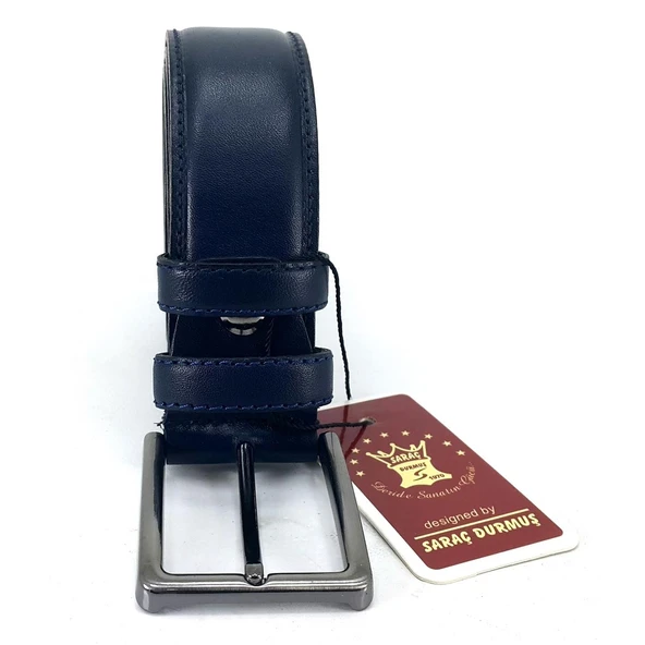 Saraç 1101 24K Erkek Klasik Dikişli Kemer Lacivert ürün görseli