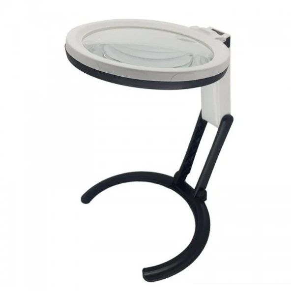 2x5x120mm 10 Ledli Masaüstü Büyüteç