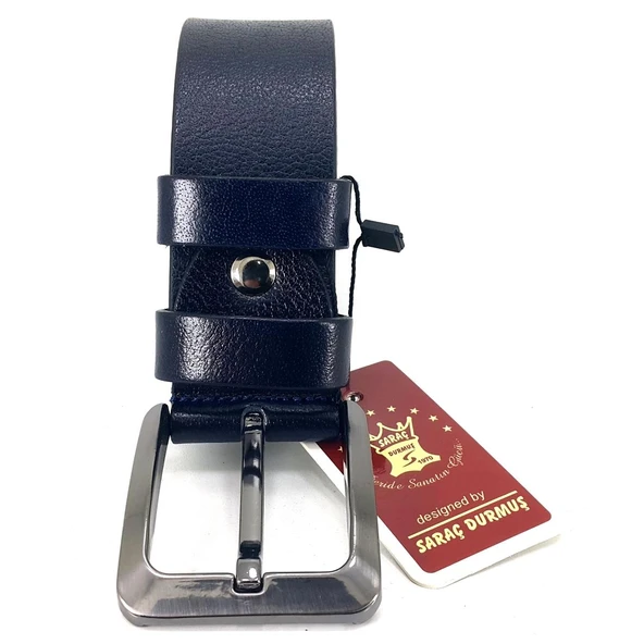 Saraç 1104 24K 4 Cm Erkek Kot Kemer Lacivert ürün görseli 1