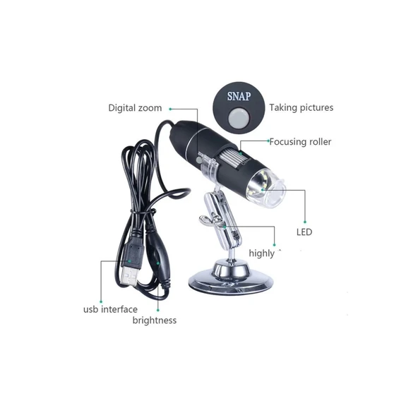 1600x Usb Dijital Mikroskop Kamera Endoskop 8led Büyüteç Metal Standı - 6