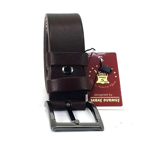 Saraç 1103 24K 3,5 Cm Erkek Kot Kemer Kahverengi