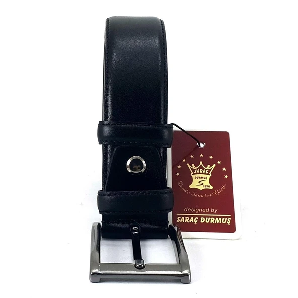 Saraç 1108 24K 3,5Cm Erkek Büyük Beden Kemer Siyah ürün görseli
