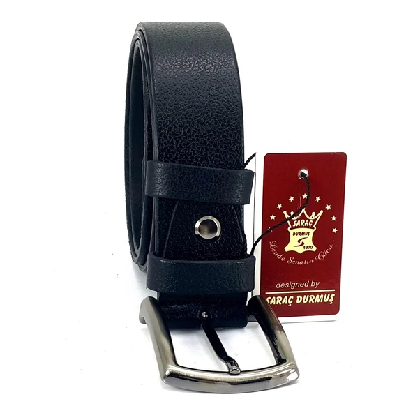 Saraç 1103 24K 3,5 Cm Erkek Kot Kemer Siyah ürün görseli 1