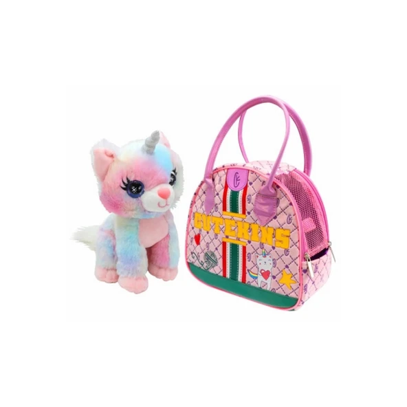 Eğitici Oyuncak Cutekins Peluş Caticorn Posh Taşıma Çantalı
