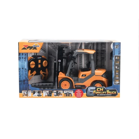 Eğitici Oyuncak 5087 SUN-RST-RC İŞ MAKİNESİ 1 18 FORKLİFT FF IŞIKLI 6CH 3 7V USB 40MHZ - 1